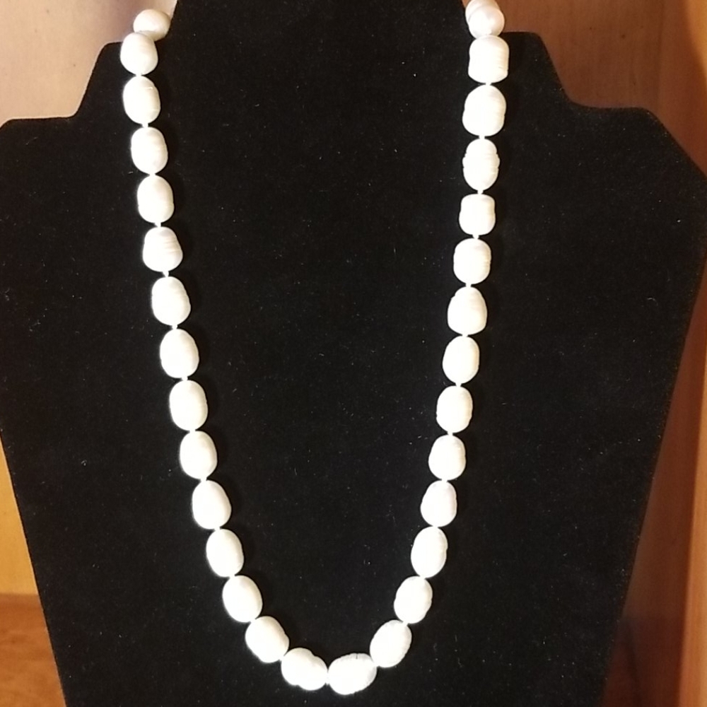 10-12MM SOUTH SEA BAROQUE WHITE PEARL NECKLACE
